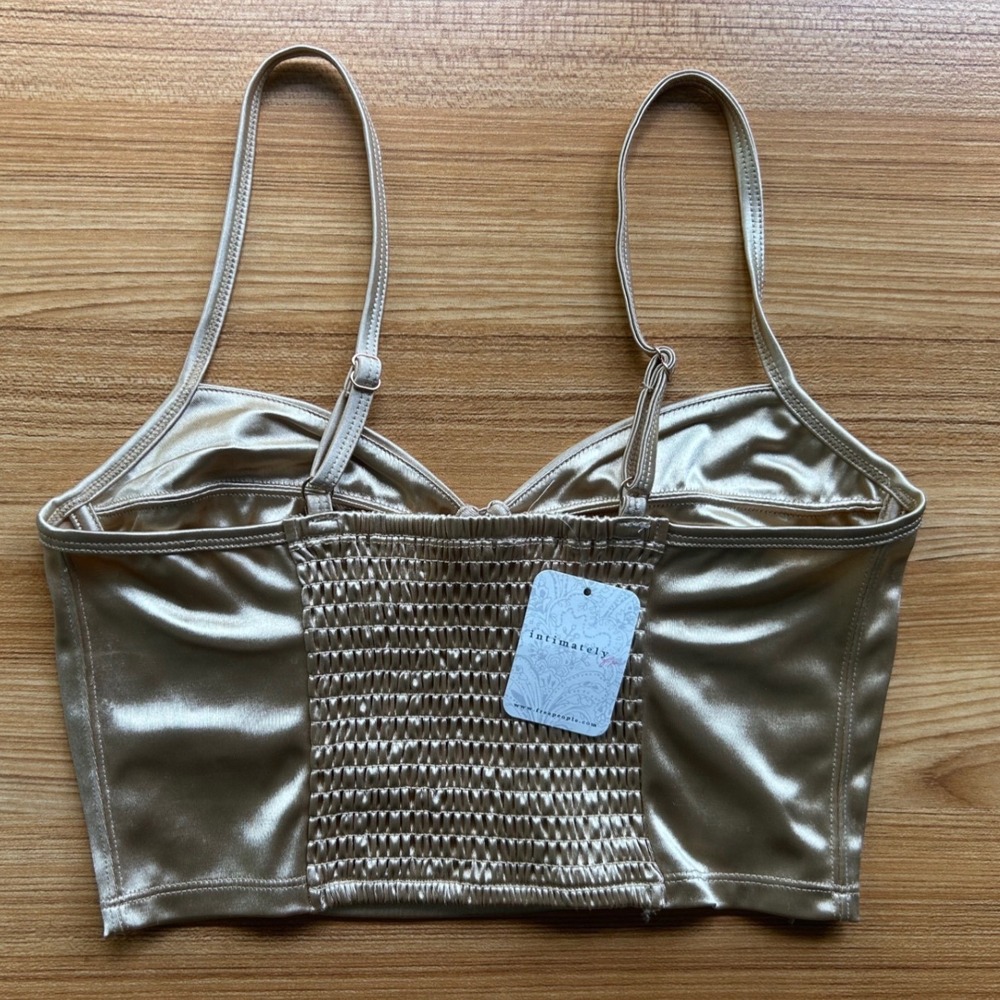 Intimately Free People Casino Royal Gold Bustier Brami Top Small NEW! $49 - Picture 5 of 8